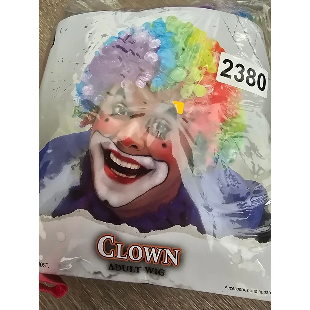 Rainbow Clown Adult Wig Multi-Color Afro Costume Accessory One Size Fits Most